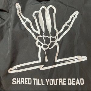 SHRDY Black Full Zip HOODIE shred till your dead Hooded thrash Windbreaker men S